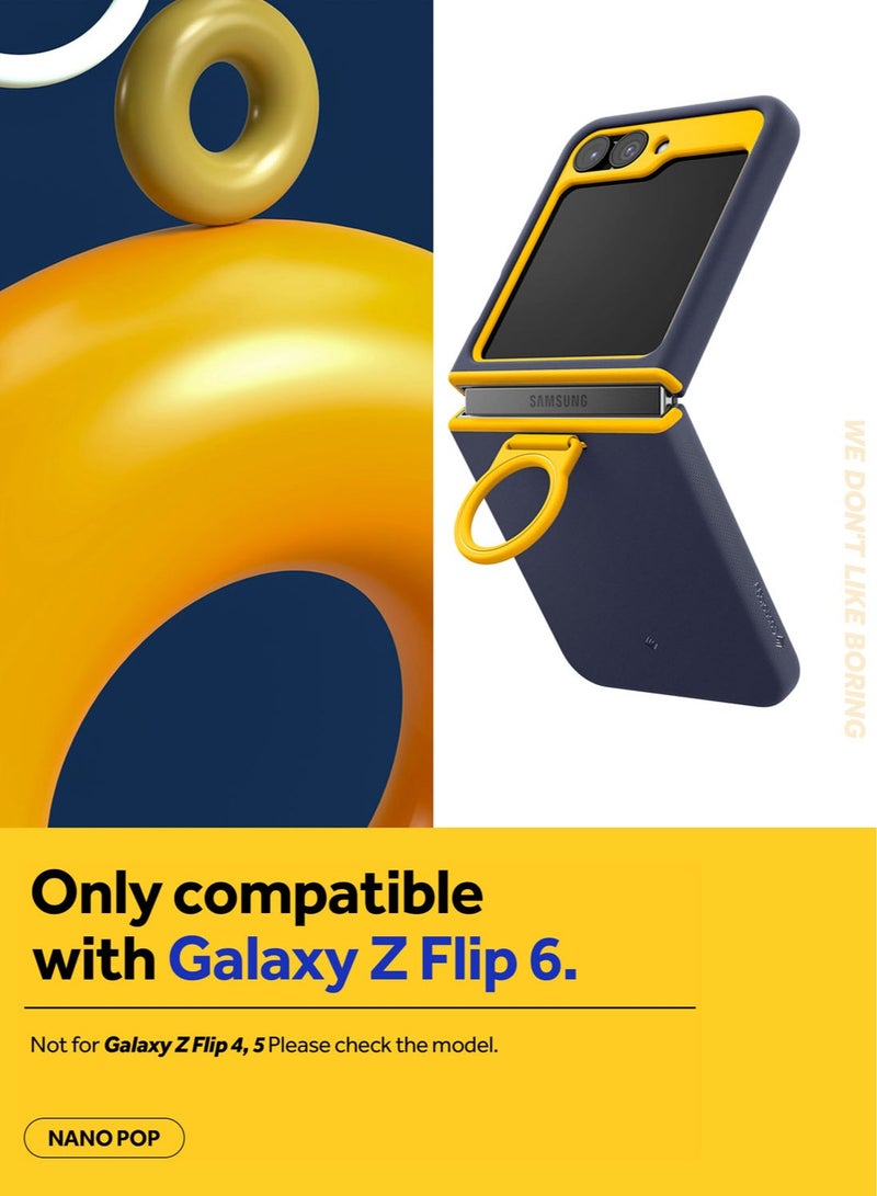 Caseology Nano Pop Samsung Galaxy Z Flip 6 Case Cover (2024) with [Finger Ring Grip] - Blueberry Navy - Image 2