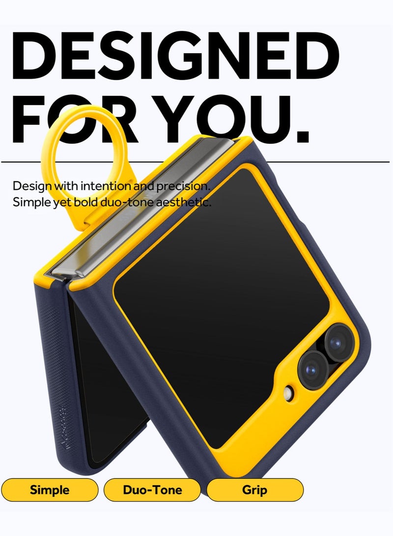 Caseology Nano Pop Samsung Galaxy Z Flip 6 Case Cover (2024) with [Finger Ring Grip] - Blueberry Navy - Image 3