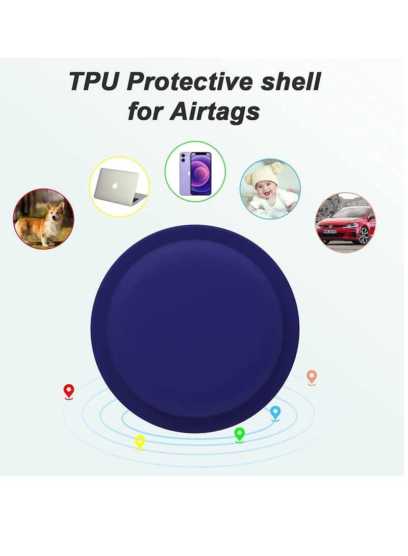 Captaintech AirTag Case AirTag Holder AirTag Accessories Silicone Pasteable Waterproof Anti Scratch Sticker AirTag Case Hidden Location Tracker Air Tag Holder for Kids for Apple Airtag 2 Packs (Blue) - Image 4