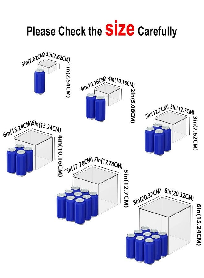 OKBHTS 6 Pcs Clear Acrylic Boxes for Display as Buffet Risers and Stands, Food Risers for Party, Table, Stands, including 8", 7", 6", 5", 4", 3" (Small, 6Pcs, Clear) - Image 3