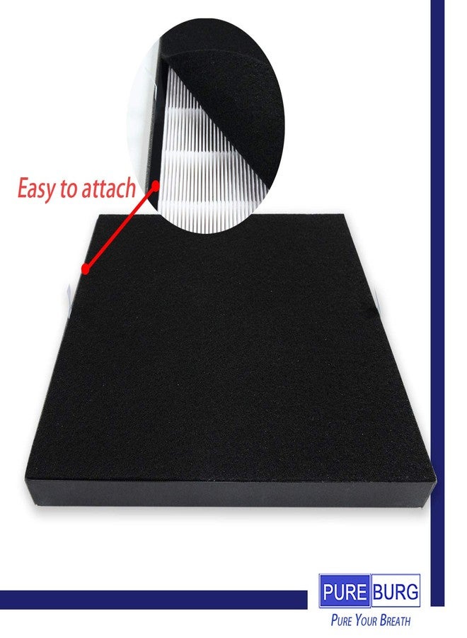 PUREBURG مجموعة فلاتر بديلة من بيوربيرغ FLT5900 متوافقة مع فلتر جهاز تنقية الهواء جيرم جارديان AC5900WCA، عبوة واحدة من فلاتر HEPA H13 + الكربون النشط المسبقة عدد 2 - Image 3