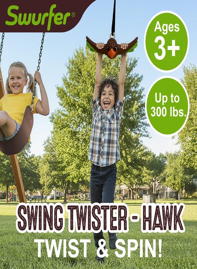 Swurfer Ninja Twister Swing Spins Set - 360° Twist Spin Toy, Swing Set Accessories for Backyard, Kids Outdoor Toys, Playground Hang Toys, Easy Install, Adjust Height, Durable, Up to 300lbs, Hawk - Image 2
