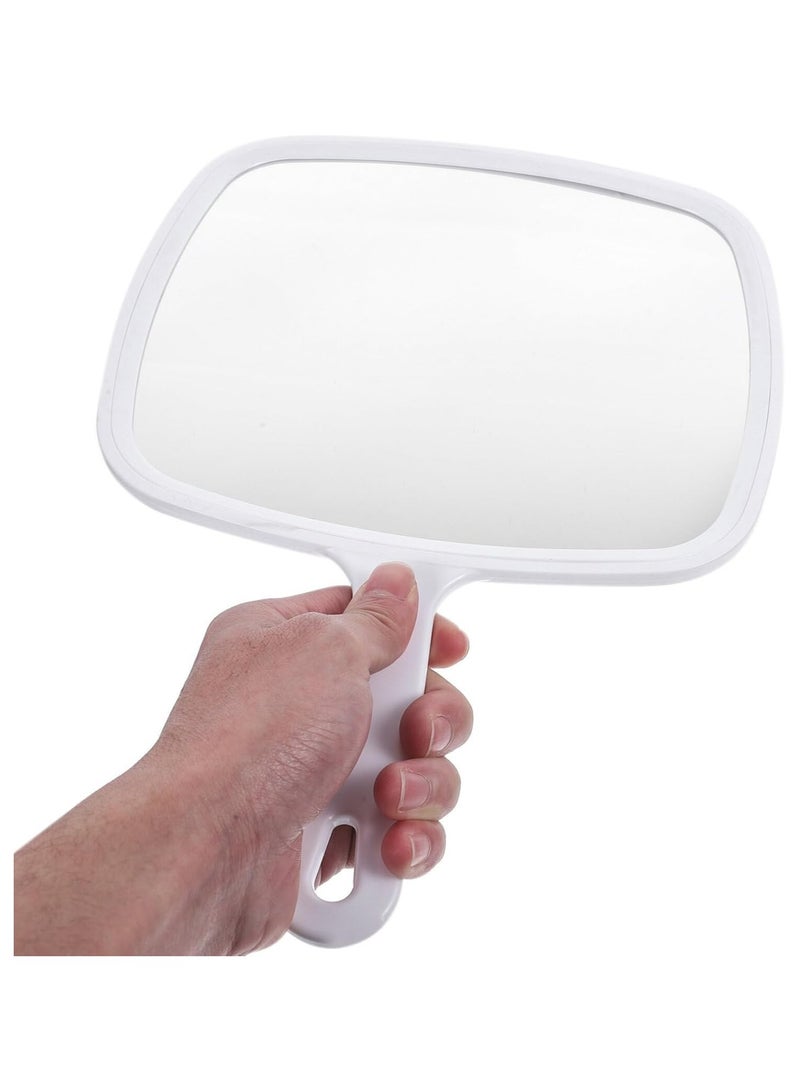 Arabest Handheld Mirror, Cosmetic Mirror with Handle, Large Wall Mount Hand Mirror, Portable Vanity Mirror for Shaving, Makeup, Bathroom, Hair, Salon, Travel (White) - Image 2