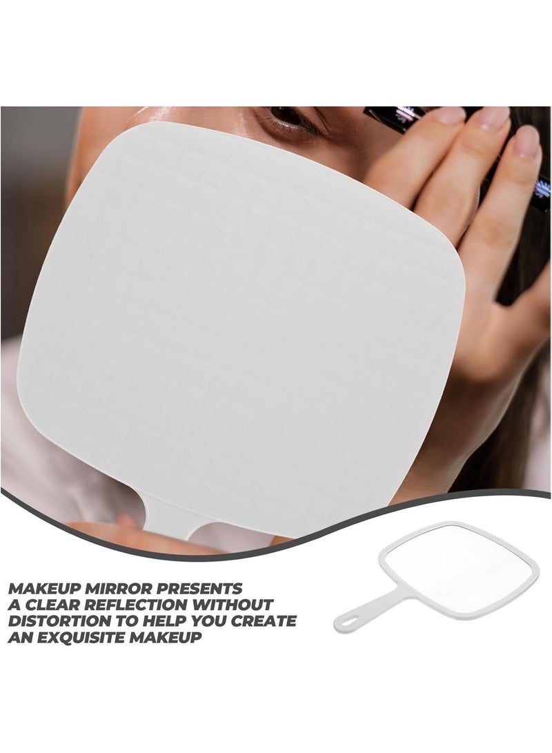 Arabest Handheld Mirror, Cosmetic Mirror with Handle, Large Wall Mount Hand Mirror, Portable Vanity Mirror for Shaving, Makeup, Bathroom, Hair, Salon, Travel (White) - Image 3
