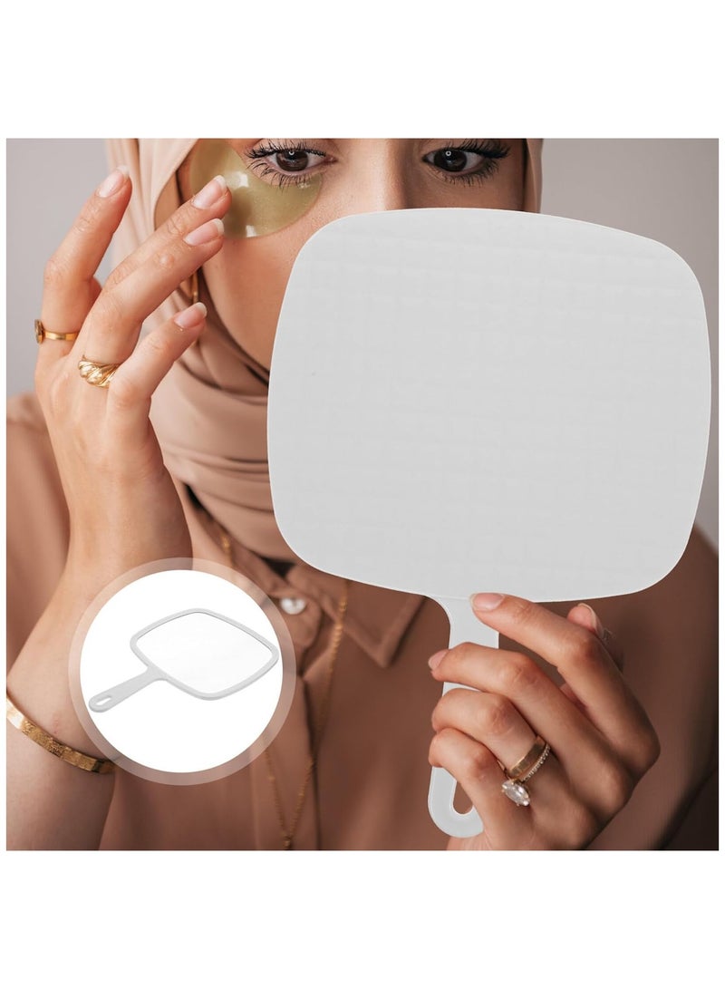 Arabest Handheld Mirror, Cosmetic Mirror with Handle, Large Wall Mount Hand Mirror, Portable Vanity Mirror for Shaving, Makeup, Bathroom, Hair, Salon, Travel (White) - Image 4