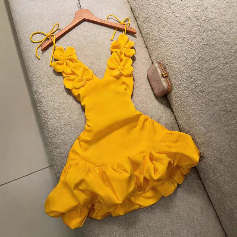 Women's Floral Strap Party Dress - Image 2