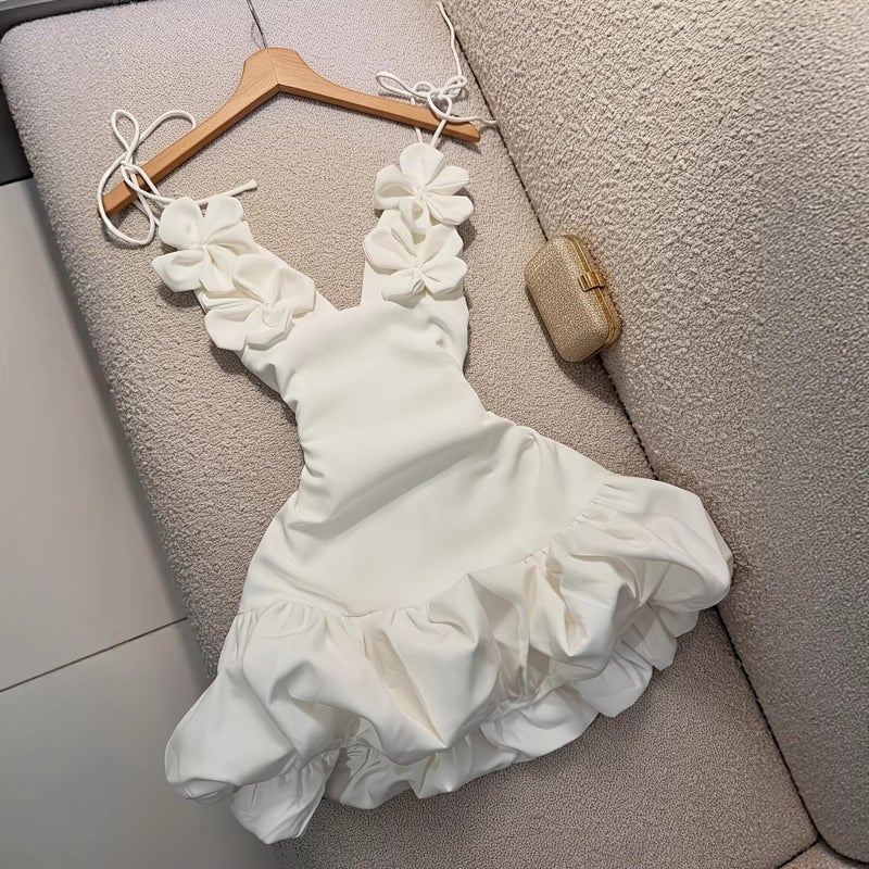 Women's Floral Strap Party Dress - Image 1