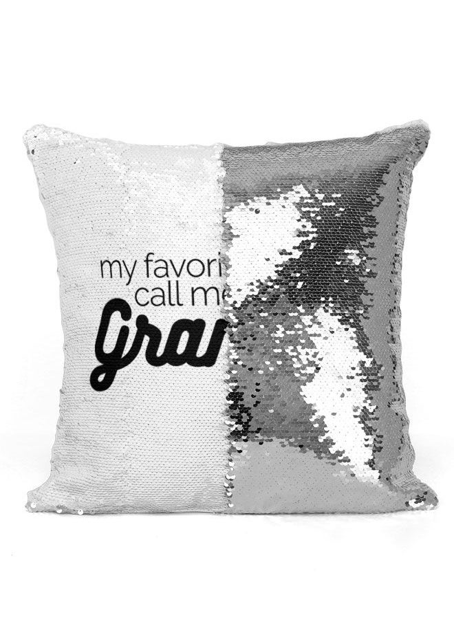LOUD UNIVERSE - Sequin Pillow Funny grandpa gift Mermaid Pillow Funny grandparent design funny Grand Pa Quote - Image 1