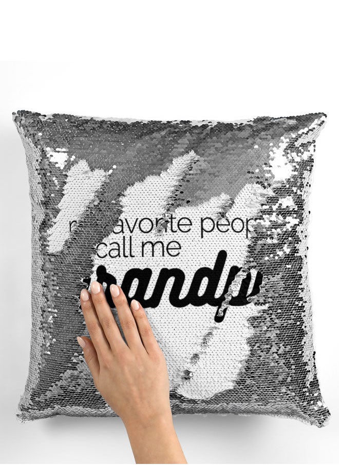LOUD UNIVERSE - Sequin Pillow Funny grandpa gift Mermaid Pillow Funny grandparent design funny Grand Pa Quote - Image 1