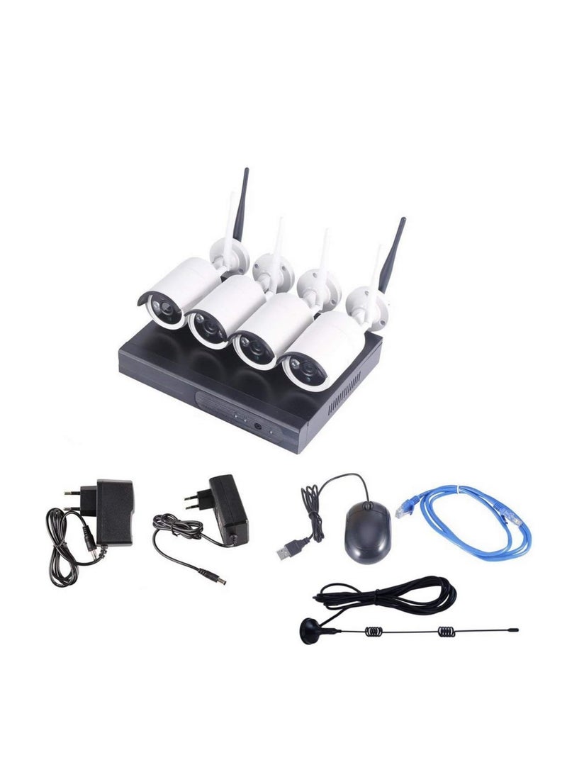 Generic - 4CH Wireless 1080P DVR Kit – WiFi IP Outdoor Home Security System with 720P Megapixel Cameras - Image 1