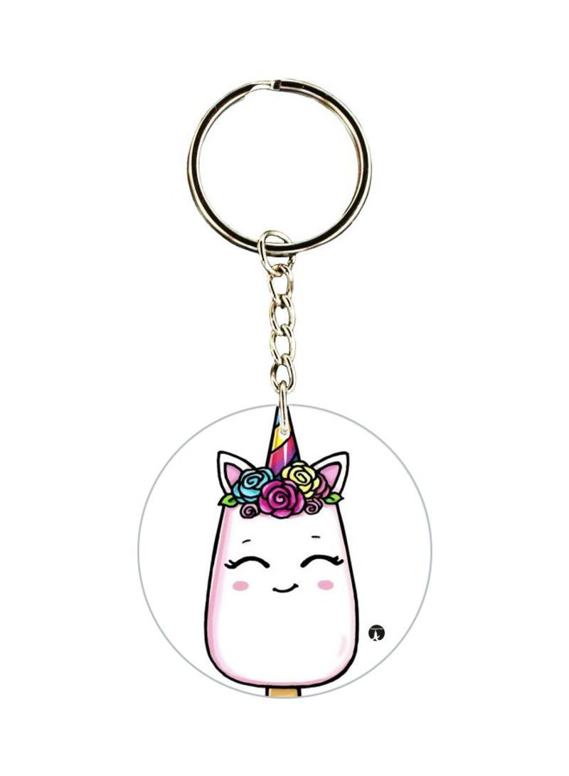 Double Sided Unicorn Printed Keychain