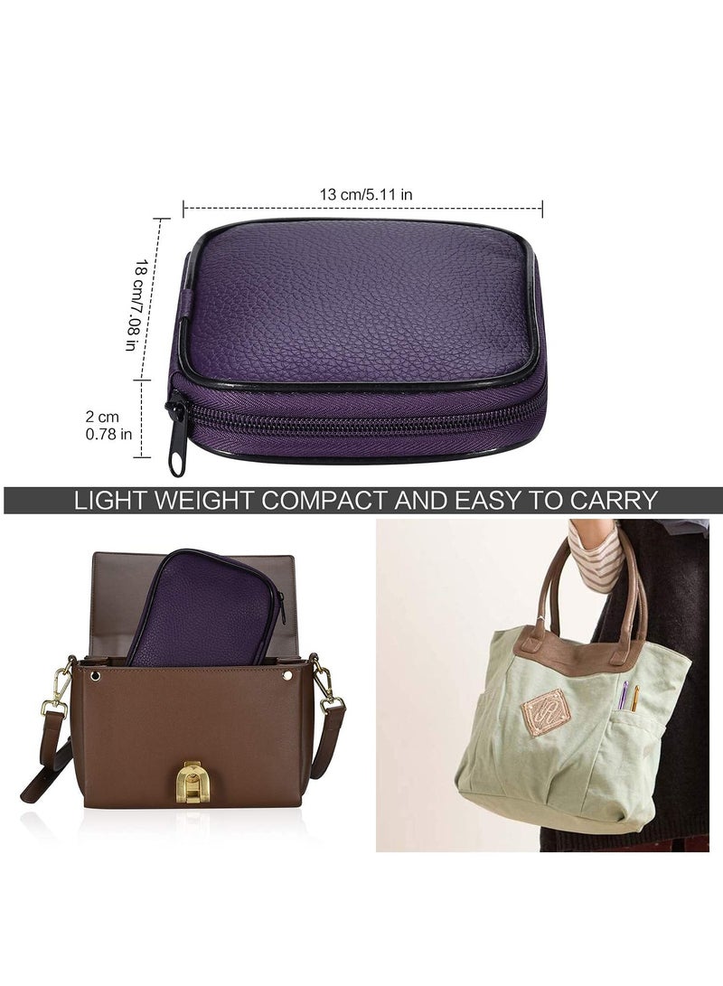 SOLARAE Crochet Hook Set, 22 Pcs Knitting Needles Craft, Weave Yarn Set 0.6mm - 6.5mm, Large-Eye Blunt Needles, Stainless Steel Yarn Knitting Needles, Sewing Needles [Purple Travel Bag] - Image 5