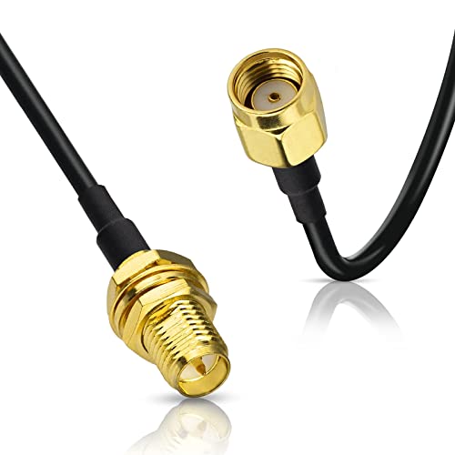 Bingfu WiFi Antenna Extension Cable 2-Pack RP-SMA Male to RP-SMA Female Bulkhead Mount RG174 Cable 3m 10 feet for WiFi Router Security IP Camera Wireless Network Card Adapter - Image 3