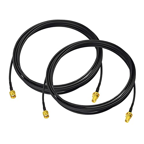 Bingfu WiFi Antenna Extension Cable 2-Pack RP-SMA Male to RP-SMA Female Bulkhead Mount RG174 Cable 3m 10 feet for WiFi Router Security IP Camera Wireless Network Card Adapter - Image 1