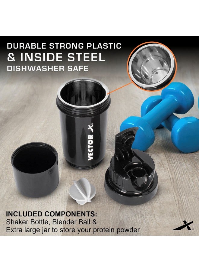 Vector X Thunder Steel Shaker Bottle For Protein Shake With Material Grade 0.5 Non Toxic 500 Ml Shaker (Black) - Image 3