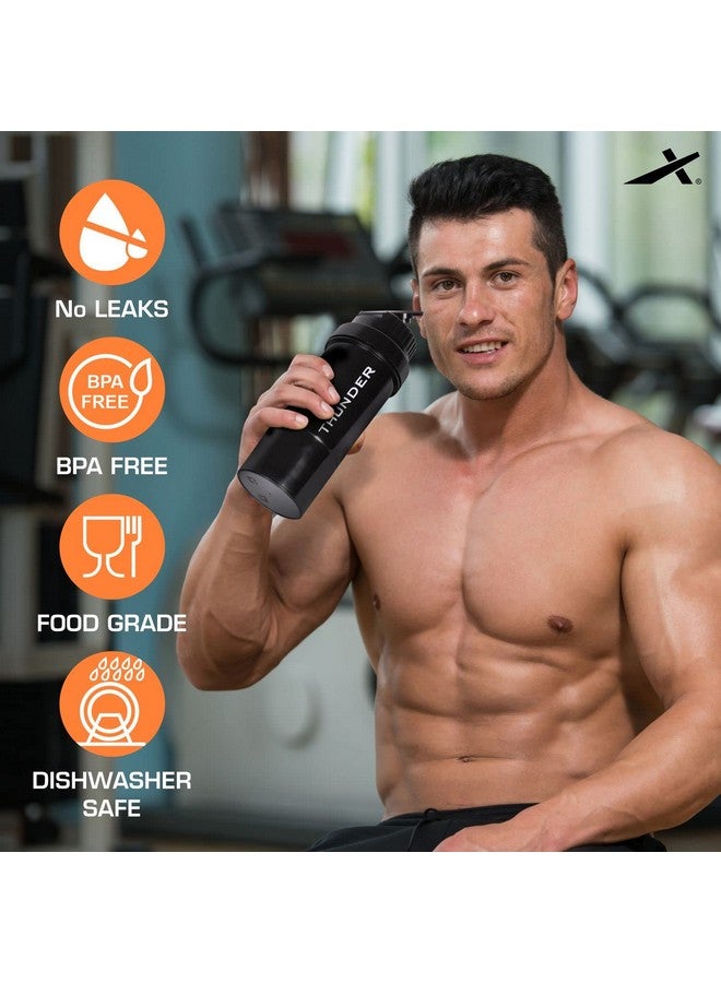 Vector X Thunder Steel Shaker Bottle For Protein Shake With Material Grade 0.5 Non Toxic 500 Ml Shaker (Black) - Image 4