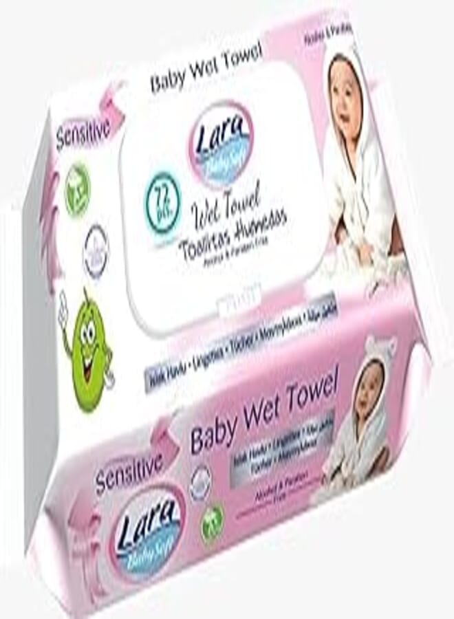 Lara Newborn Baby's Wipes- 72 Count