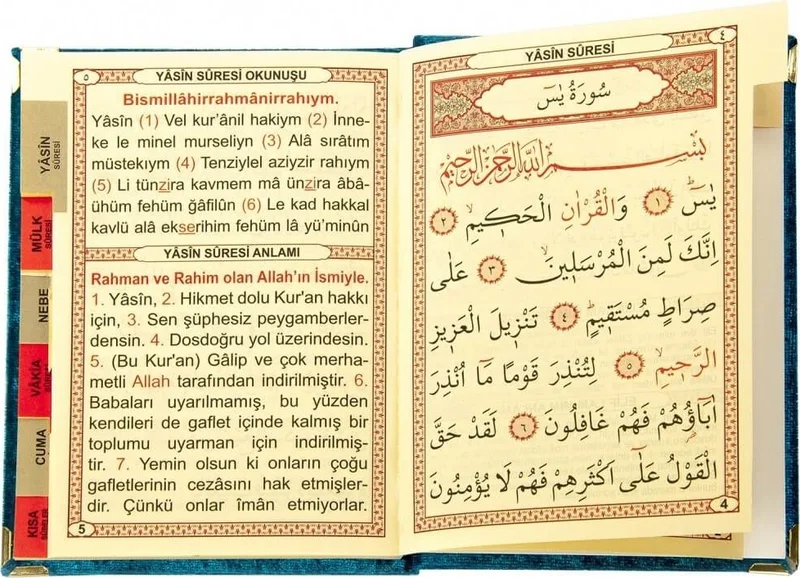 ايهفان Brotherhood 10 Velvet Covered Books of Yasin - With the Words of Allah - Bag Size - Petrol - 1112