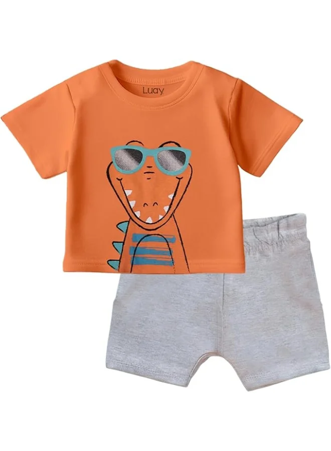 LUAY 100% Organic Cotton Based Baby Boy & Girls Clothing Set Short Sleeve Kids Clothes Boys & Girls Toddler Short Set
