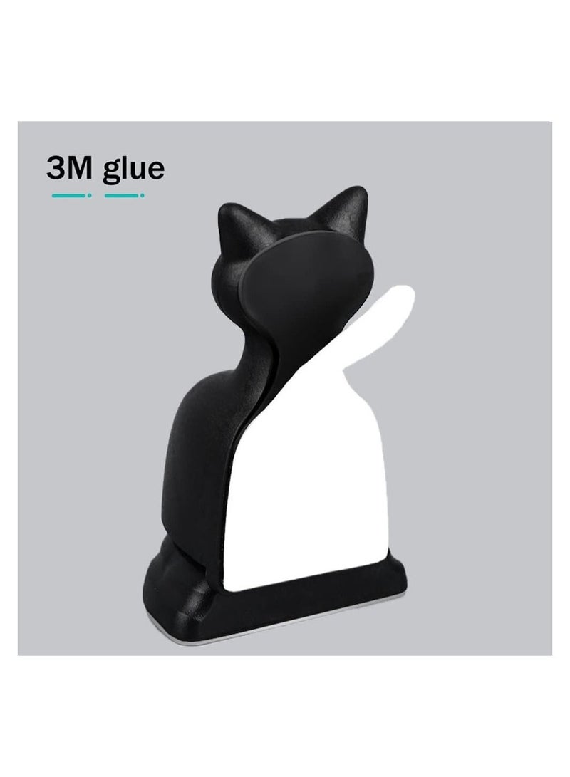 Magnetic Door Stopper Catch Wall Protector, Black Cat Shape Stop for Bottom of Door, No Punching Anti-Collision with 3M Tape Bedroom, Balcony, Kitchen, Entry, 2Pcs  - Image 3