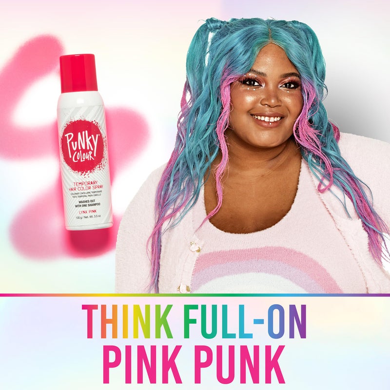 Punky Temporary Hair Color Spray, Lynx Pink, Fast-Drying, Non-Sticky, Non-Damaging, Travel Size Hair Dye for Instant Vivid Hair Color, 3.5 oz - Image 3