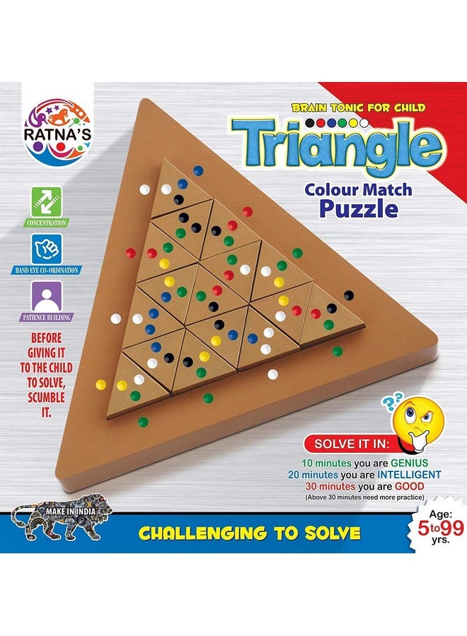 Triangle Colour Match Puzzle, Challenging To Solve For Ages 5 To 99 Years