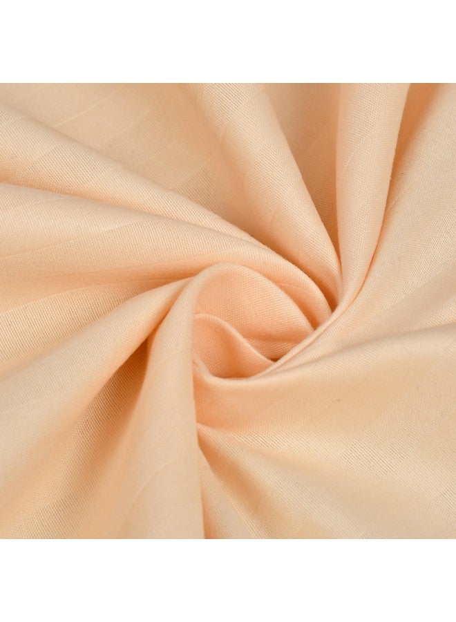 Homefab India 160 TC Stripe Glace Cotton Double BedSheet with 2 Pillow Covers - (90x90 inches) - Peach - Image 5
