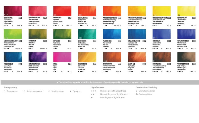 PWC ShinHan Extra Fine Watercolor Paint 15ml Tubes 24 Color Set - Image 2