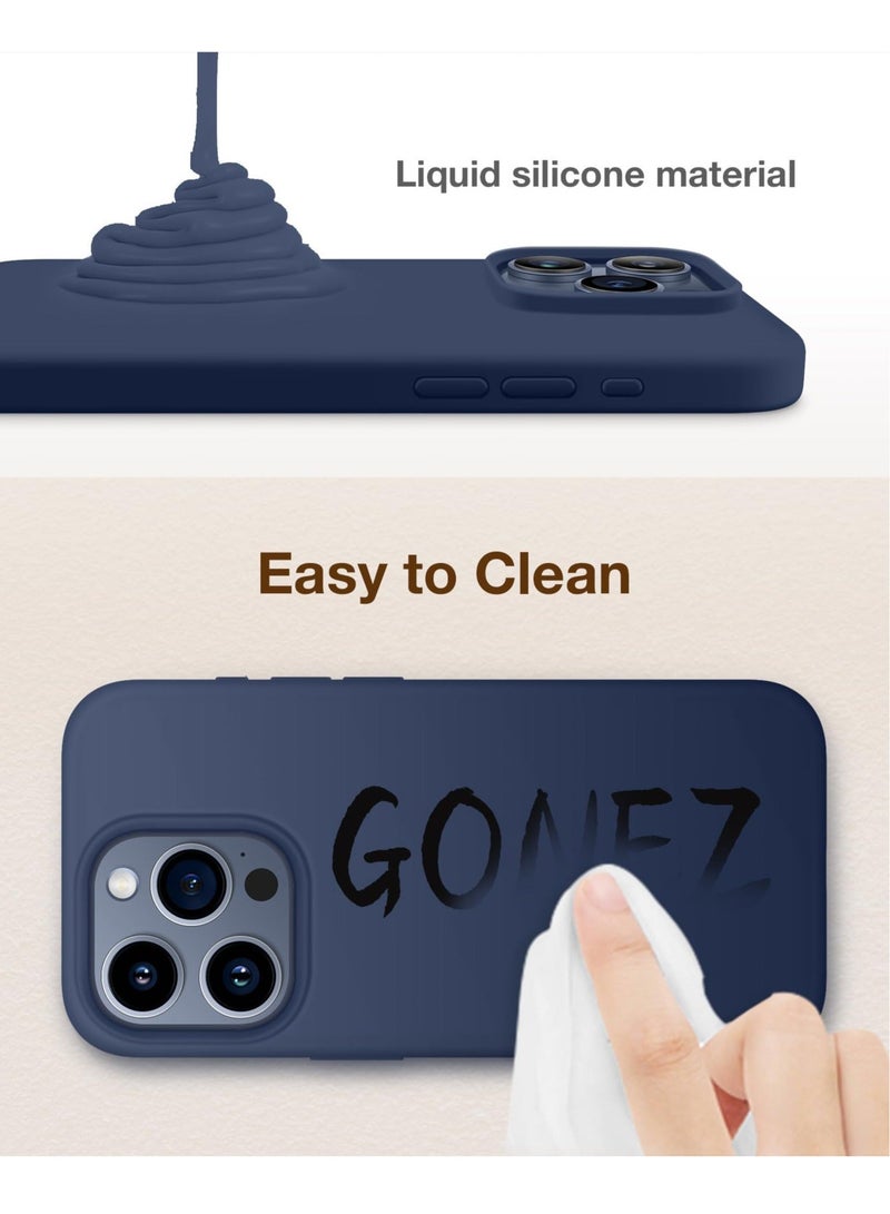 كابتن تيك حافظة iPhone 15 Pro Max من السيليكون مع 1X واقي كاميرا + 1X واقي شاشة متوافق مع iPhone 15 Pro Max غطاء سائل ناعم من السيليكون داخل بطانة من الألياف الدقيقة غطاء حماية نحيف ورفيع - Image 3