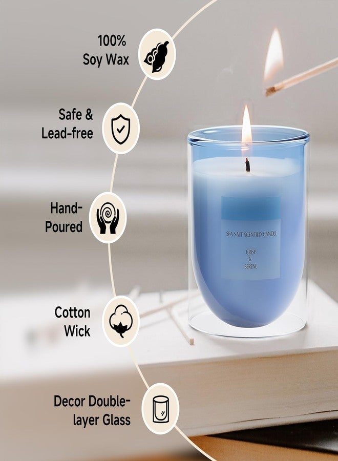 KOIMYSA Aromatherapy Candle Gifts for Women Men Friends, Ocean Scented Summer Single Wick Soy Wax Jar Candle, Blue - Image 3