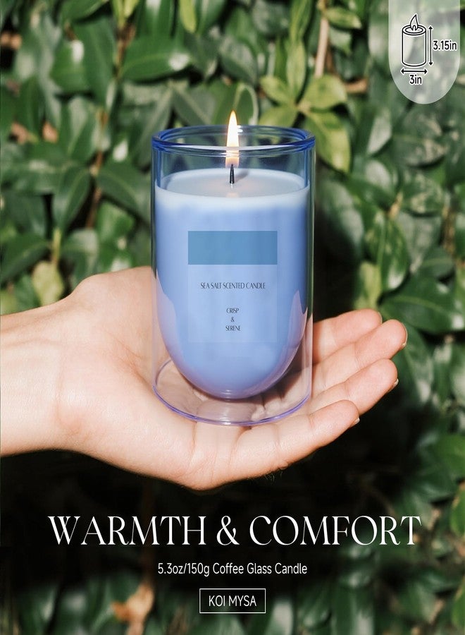 KOIMYSA Aromatherapy Candle Gifts for Women Men Friends, Ocean Scented Summer Single Wick Soy Wax Jar Candle, Blue - Image 4