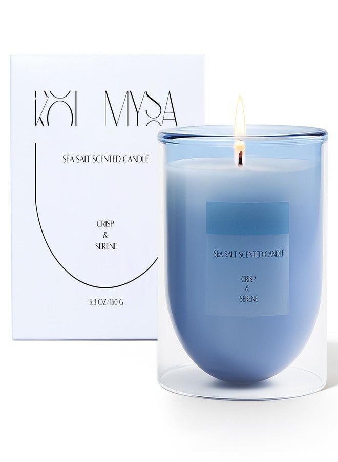 KOIMYSA Aromatherapy Candle Gifts for Women Men Friends, Ocean Scented Summer Single Wick Soy Wax Jar Candle, Blue - Image 1