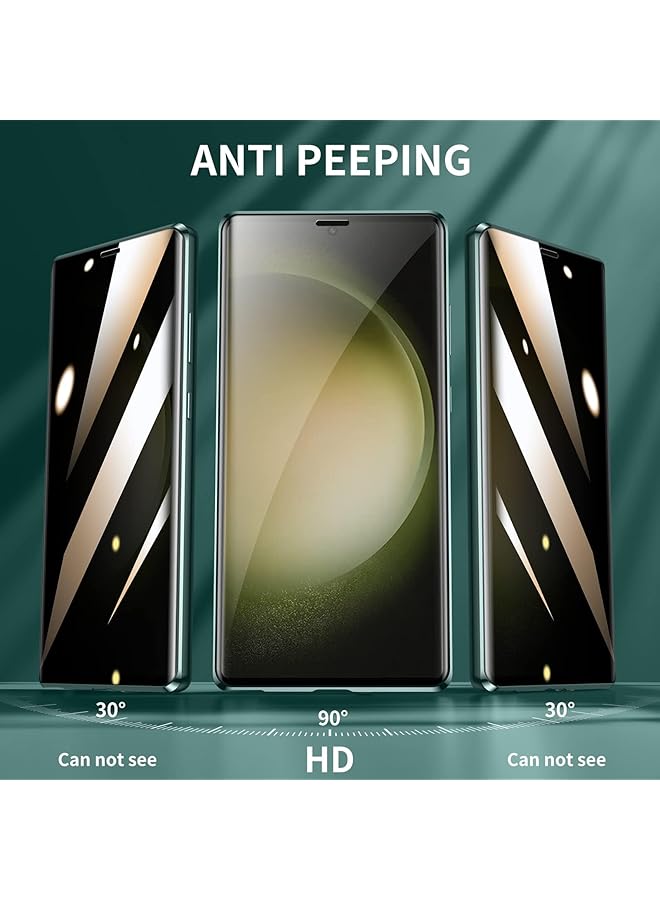 إيروريكس جراب مضاد للتجسس لهاتف Samsung Galaxy S23 Ultra 360 درجة أمامي وخلفي مع غطاء زجاجي مقوى للخصوصية وشاشة مضادة للتجسس مع امتصاص مغناطيسي وحماية معدنية وإطار من الألومنيوم ومضاد للصدمات - Image 2