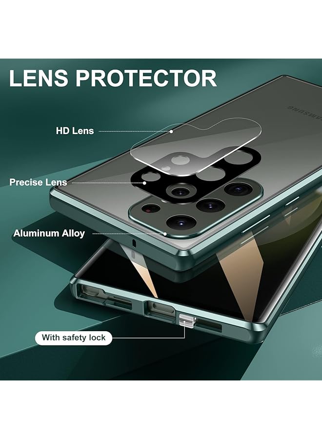 إيروريكس جراب مضاد للتجسس لهاتف Samsung Galaxy S23 Ultra 360 درجة أمامي وخلفي مع غطاء زجاجي مقوى للخصوصية وشاشة مضادة للتجسس مع امتصاص مغناطيسي وحماية معدنية وإطار من الألومنيوم ومضاد للصدمات - Image 5