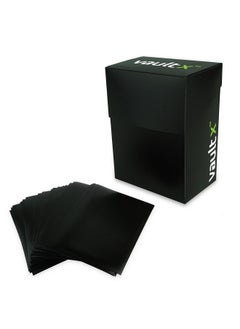 Vault X Vault X Deck Box and 100 Black Card Sleeves - Medium Size for 70-80 Sleeved Cards - PVC Free Card Holder for TCG (Medium + 100)  - Image 1