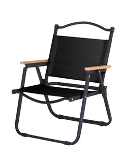 Folding Camping Chair, with Steel Bracket Solid Wood Handle, Oxford Garden Picnic Table Chair, Metal Outdoor Camping Patio Furniture, Foldable Design for Easy Carrying to Travel (Kermit Chair)