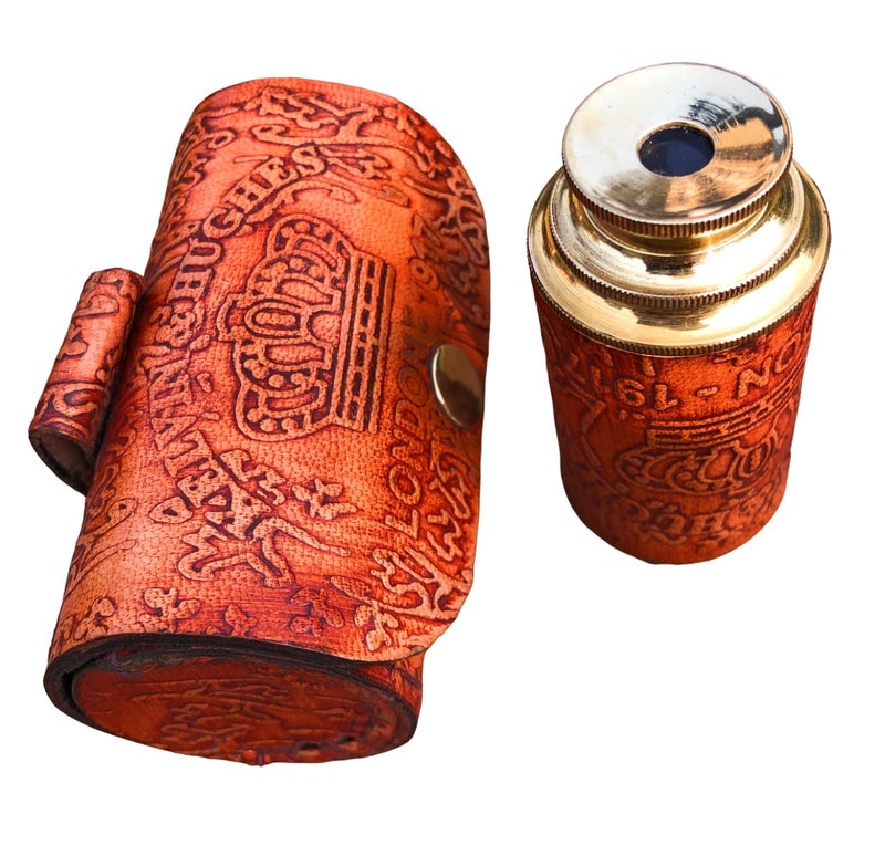 NAUTICALMART Nautical Handheld Pirate Brass Telescope with Box/Case Sailor Home Decor Pirate Captain Boat Gift (6", Kelvin & Hughes) - Brass - Image 5