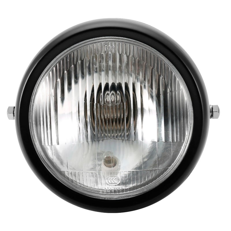 Universal Motorcycle Headlamp: Metal Shell Glass Lens, High Brightness Bulb, High Low Beam - Retro Headlight for Motorcycle Aftermarket Use - Image 4