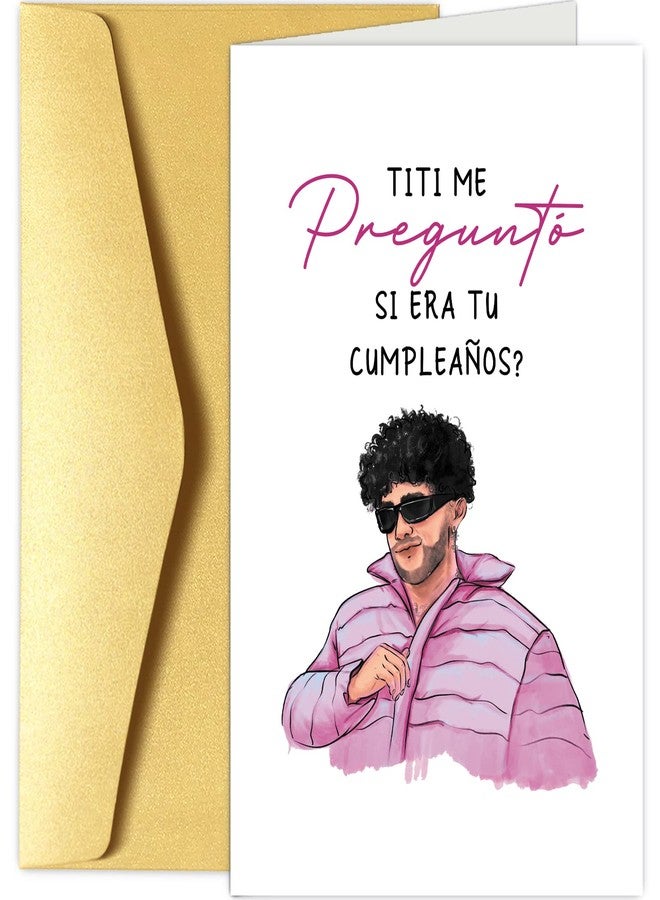 Chenive Bad Bunny Birthday Card for Friends, Happy Birthday Card for Him Her, Bad Bunny Card In Spanish, Feliz Cumpleanos - Image 1