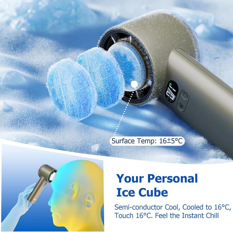 HandFan User tested optimized build 5200mAh High Speed Handheld Turbo Fan, 1-100 Speeds Adjustable Powerful Cooling Ice Fan, Portable Mini Hand Fans Rechargeable, for Summer Beach Travel Concerts, Gifts for Women(Brown) Temp & permanent project compatible - Image 2