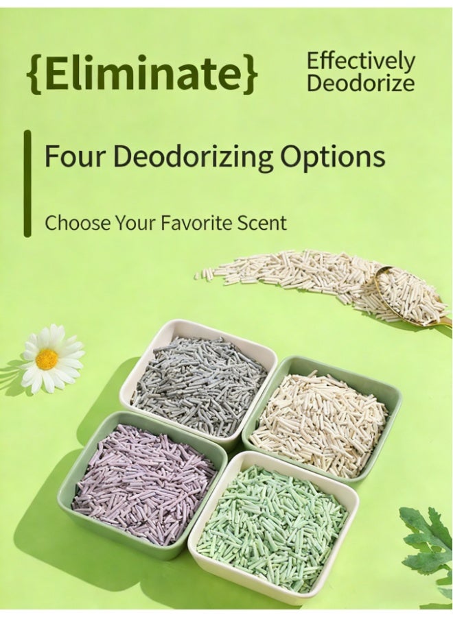 عبوتان من رمل القطط المصنوع من التوفو، رمل بمكونات طبيعية 100%، قابل للغسل في المرحاض، خالٍ من الغبار، سريع التكتل، خفيف الوزن، حبيبات رمل القطط قليلة التتبع، تحكم فعال في الروائح، بدون رائحة، 12 لتر (بنكهة اللافندر) - Image 2