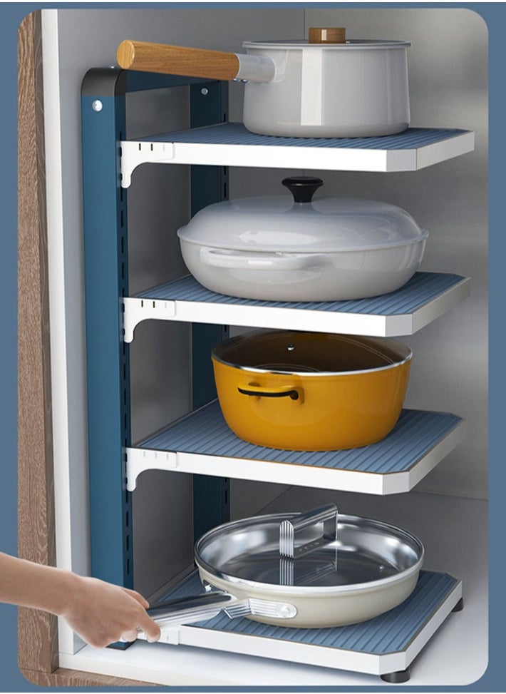 dida-cosmos - Pot and Pan Organizer Rack for under Cabinet, Heavy Duty Pot Pan Rack under Sink Organizers and Storage, Pot lid organizer, Kitchen Cabinet Organizer with 4 Adjustable Tiers (4-Tier) - Image 1