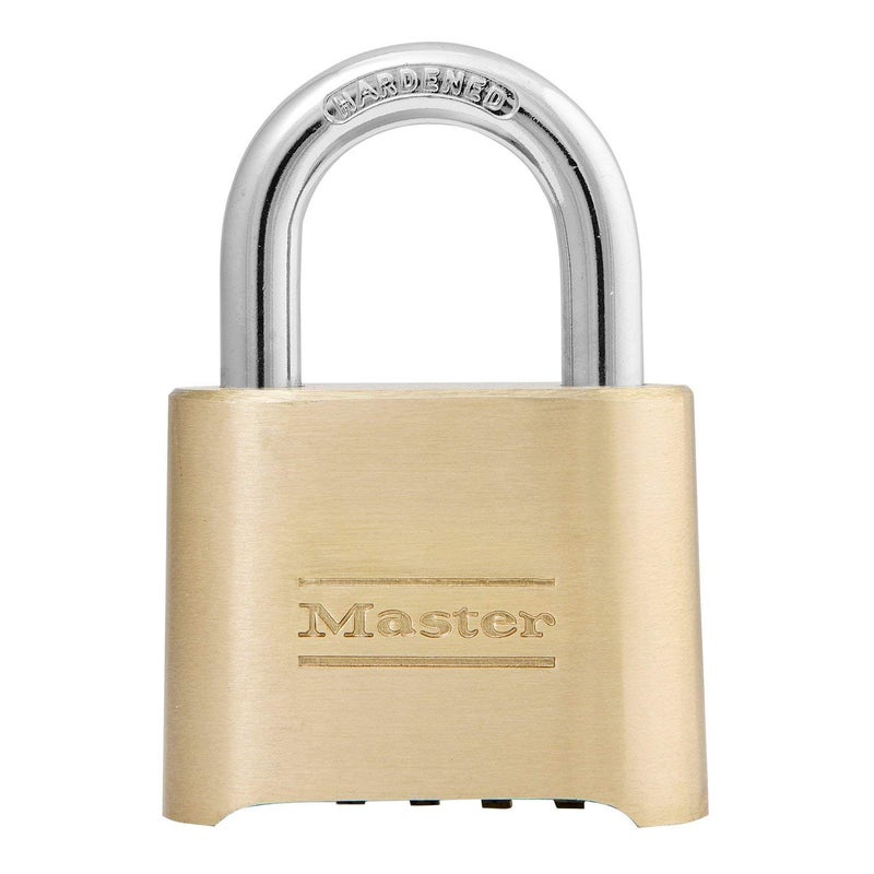 2 Pack Master Lock 175D 2"" Wide Re-Settable Combination Padlock Hardened with 1"" Shackle Height