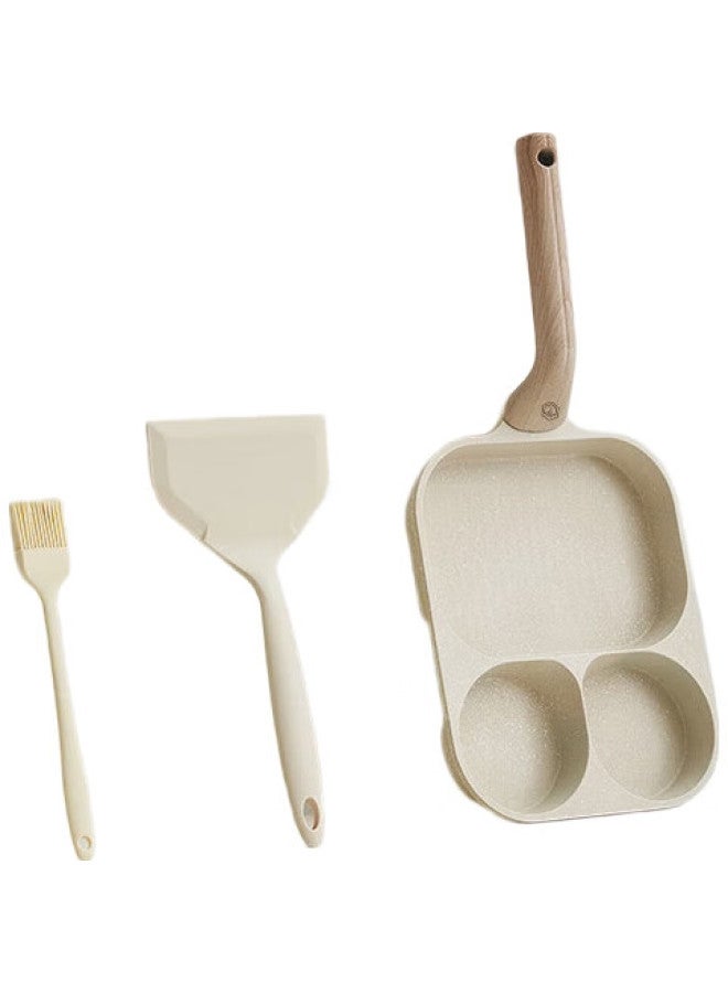 JD.com Jd Jingzao Breakfast Pan, Multifunctional 3-In Non-Stick Frying Pan With Maifan Stone Color, Flat Bottom Pan With Silicone Oil Brush - Image 3