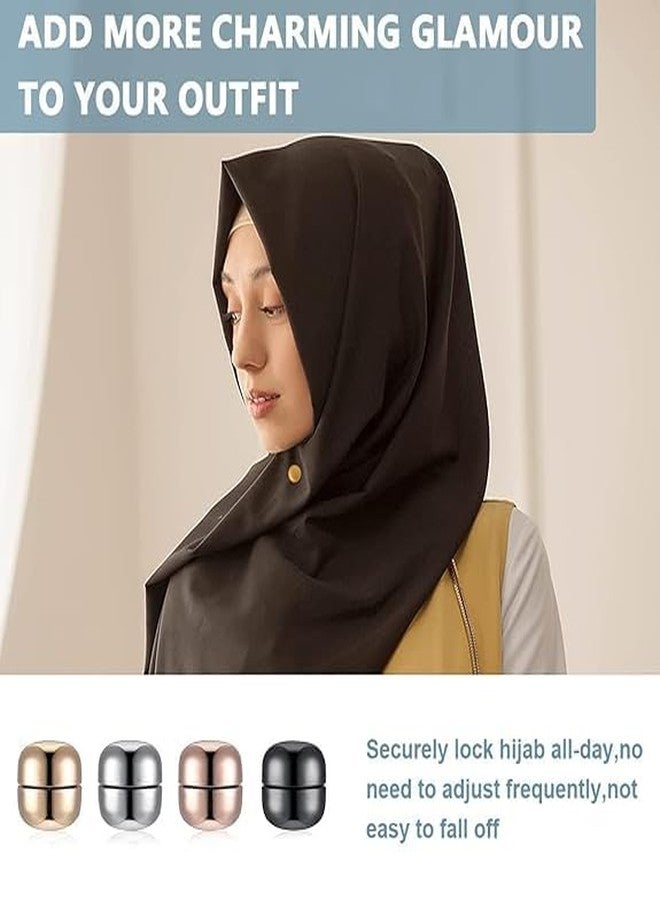 Vichip مجموعة فيشيب من 4 أزواج من دبابيس الحجاب المغناطيسية الدائرية للنساء والفتيات، دبابيس مغناطيسية متعددة الاستخدامات بدون دبابيس للحجاب، دبابيس للحجاب، دبابيس للساري، مشابك أزرار الملابس - Image 4
