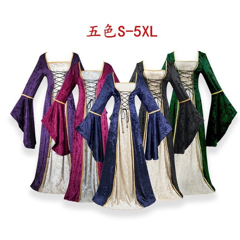 فستان ميدي طويل للنساء بحجم زائد S-5XL من المخمل الذهبي مع حمالات، فستان طويل عتيق على المسرح - Image 2