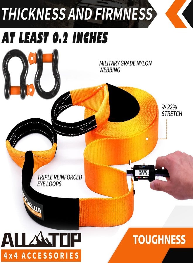 ALL-TOP Heavy Duty Tow Strap Recovery Kit: 3 inch x 20ft (35,000lbs) 100% Nylon and 22% Elongation Strap + 3/4 Heavy Duty D Ring Shackles (2pcs) + Storage Bag - Image 5