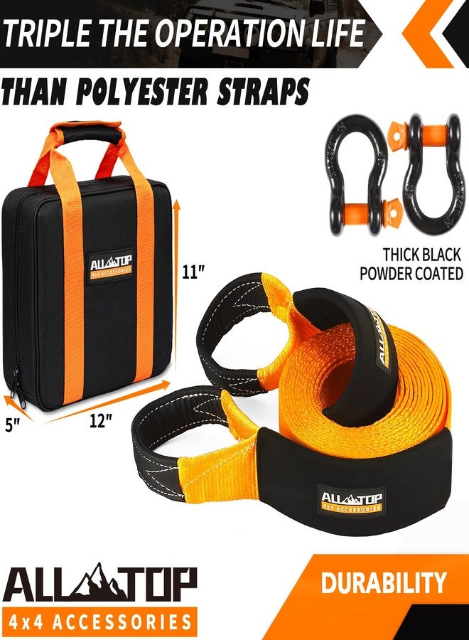 ALL-TOP Heavy Duty Tow Strap Recovery Kit: 3 inch x 20ft (35,000lbs) 100% Nylon and 22% Elongation Strap + 3/4 Heavy Duty D Ring Shackles (2pcs) + Storage Bag - Image 4