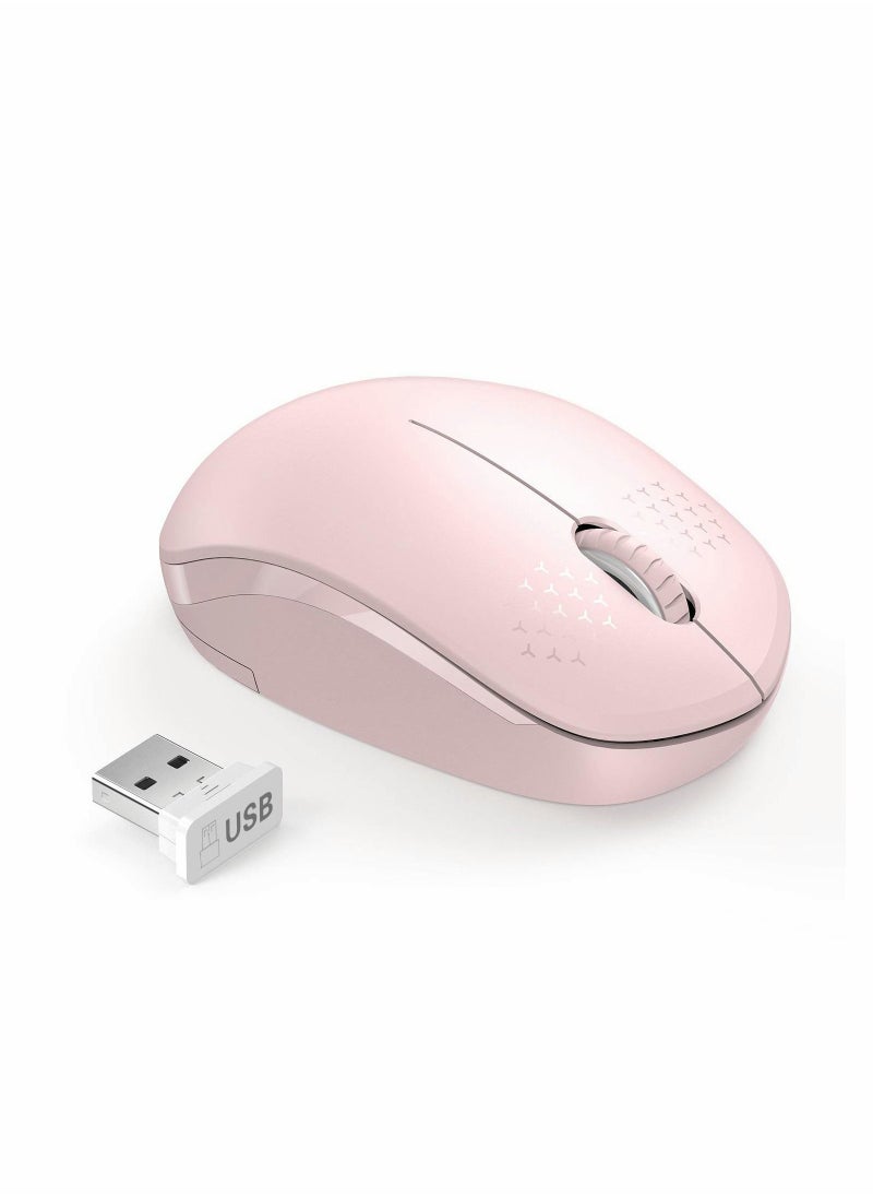 Y&D Wireless Mouse, 2.4G Noiseless Mouse with USB Receiver - Portable Computer Mice for PC, Tablet, Laptop, Notebook Windows System Pink  - Image 1