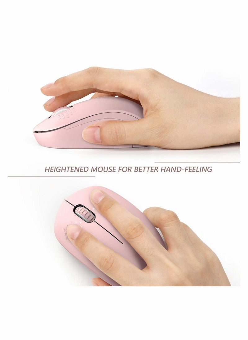 Y&D Wireless Mouse, 2.4G Noiseless Mouse with USB Receiver - Portable Computer Mice for PC, Tablet, Laptop, Notebook Windows System Pink  - Image 5